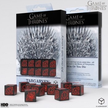 Game of Thrones. Targaryen kauliukų rinkinys 10xD6 Q-WORKSHOP